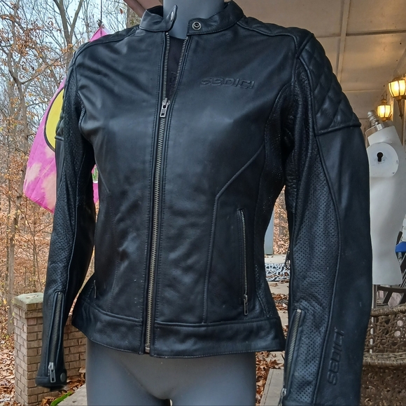 Sedici Black Leather‎ Moto Preformance Jacket WXLsz.10